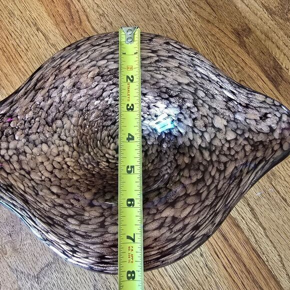 Mid Century Murano Copper Aventurine Dish Ashtray Oblong Copper Sparkle - Picture 8 of 9